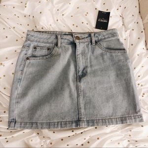 Light Wash Forever 21 Mini Skirt